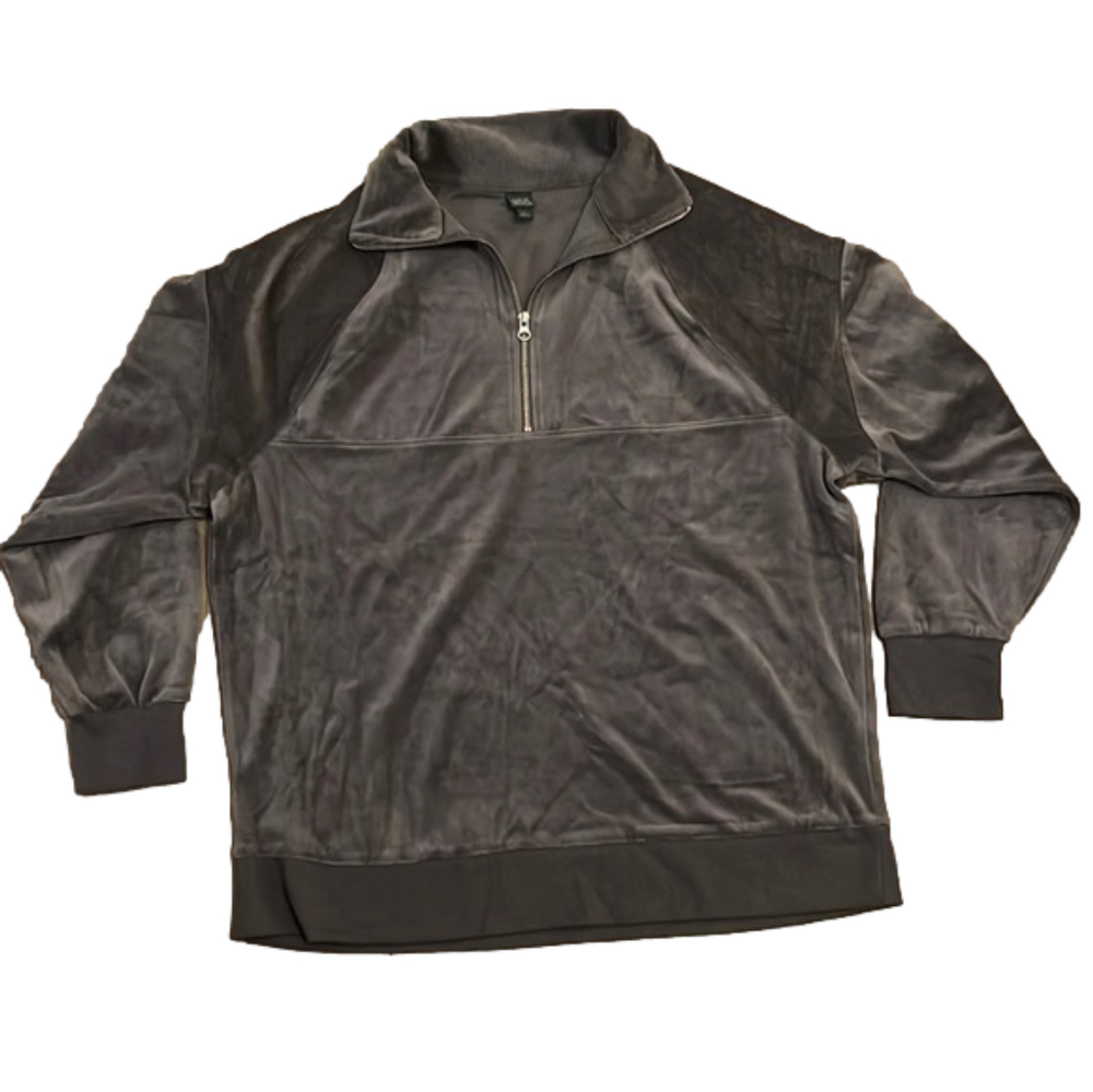 Wild Fable Quarter Zip Velour Tunic Sweatshirt